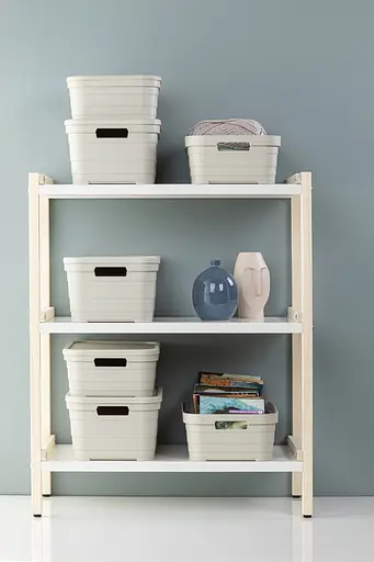 Корзина Idea Home Pyramid с крышкой 5 л 24x18x16.5 см бежевая (00639 Bej) - фото 3