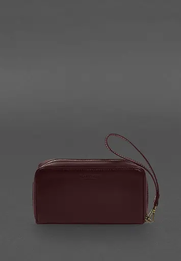 Кожаный клатч-купюрник 4.0 бордовый краст - фото 2