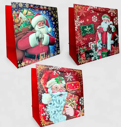 Подарунковий пакет "Санта" 38х38х20см, набір з 3-х штук bl2502-247