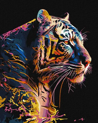 Набір для розпису по номерах. КНО6520 "Прекрасний звір з фарбами металiк extra" 40х50см