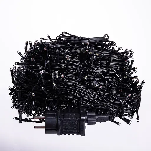 Новорічна гірлянда вулична GarlandoPro 100 м 1000 LED сонячна батарея чорний провід Синій SB1000L100MBBL - фото 4