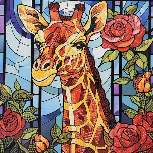 Алмазна мозаїка Strateg Жирафова казка 30х30 см (DEEX16306) - фото 1