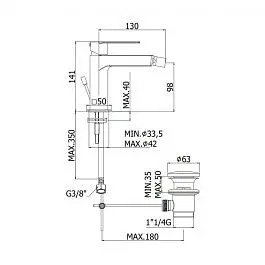 Змішувач для біде Paffoni Tango з донним клапаном chrome TA135CR, Хром - фото 2