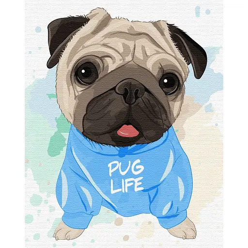 Картина по номерам Яркий мопсик Brushme 40x50 см разноцветная 000277868 - фото 1