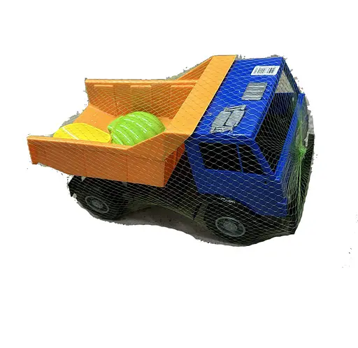 Автомобиль Камаз Х2 самосвал ОРИОН 471 (385x195x200 мм), в сетке (4823036901471) Сине-оранжевый - фото 1