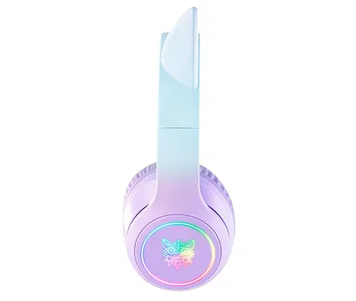 Навушники Onikuma Bluetooth з підсвіткою B90 Gaming CAT with LED фіолетові - фото 3