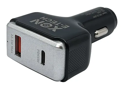 Автомобильное зарядное устройство XON MaxCharge Type-C 87.5W (Type-C PD65 + Type-A 15V/1.5A) Black (SC42CL6W1B 3524) - фото 1