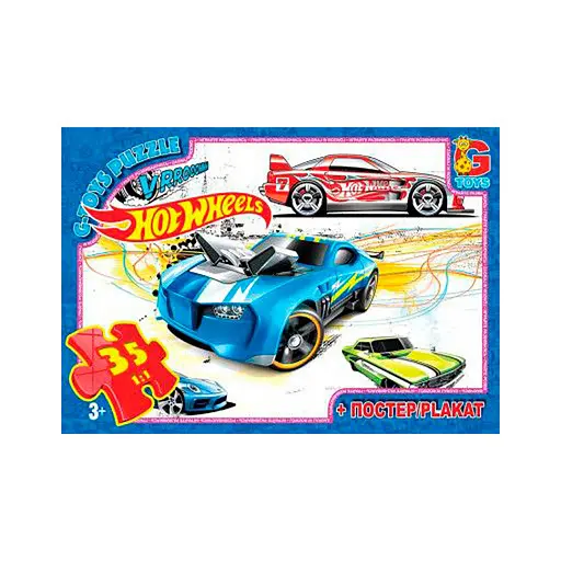 Пазлы детские Hot Wheels FW769, 35 элементов