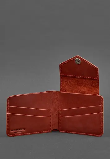 Женское кожаное портмоне 4.2 на коралловой кнопке Crazy Horse - фото 4