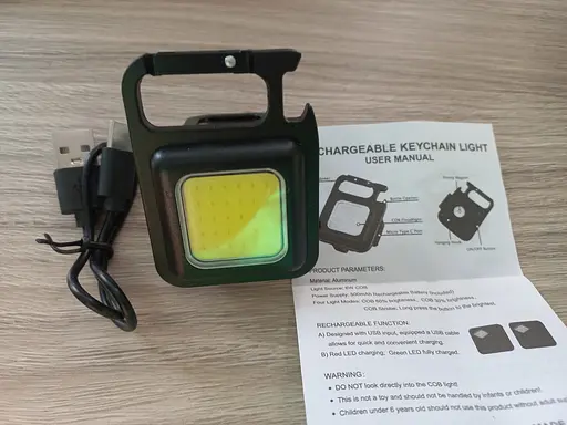 Ліхтарик багатофункціональний з карабіном Rechargeable Keychain Light акумуляторний 3 режими - фото 8