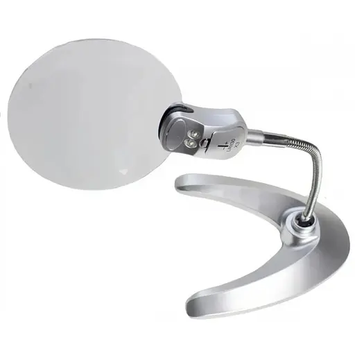 Настольная лупа Magnifier 5B-2 107 мм для рукоделия 2X+5Х увеличение на подставке - фото 1