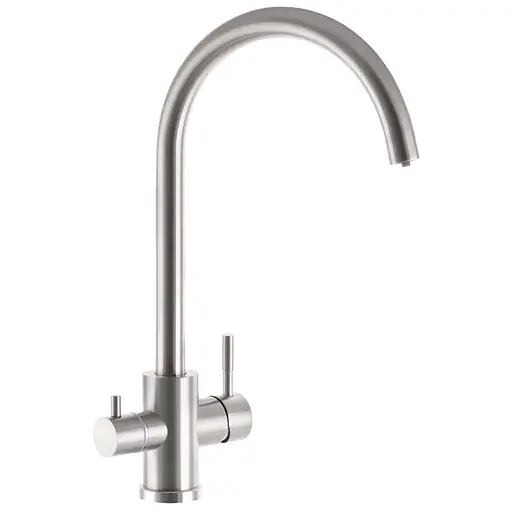 Смеситель для кухни на две воды Zerix SUS-021-2 ZX3238 Нержавеющая сталь - фото 1