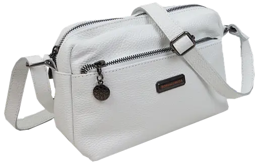 Женская кожаная сумка на плечо Borsacomoda белая sum0028731 - фото 2