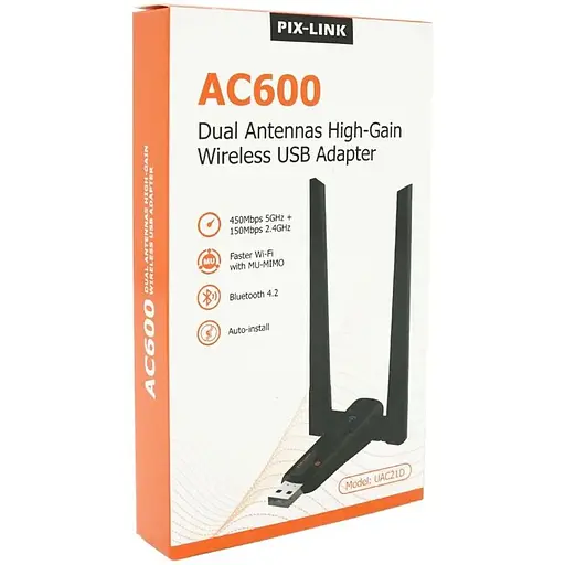 Беспроводной сетевой адаптер Voltronic Wi-Fi-USB Merlion LV-UAC21, RTL8811CU, с 2-мя антеннами 10см, 802.11 a/b/g/n, 600MB, 2.4 GHz, Blister Q50 - фото 5