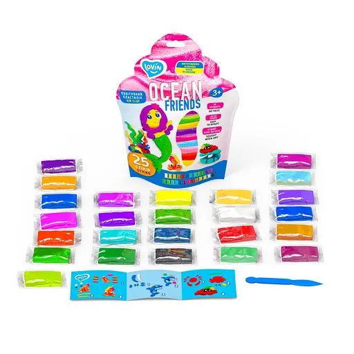 Набор для лепки с воздушным пластилином, 25 стиков, TM Lovin - фото 2