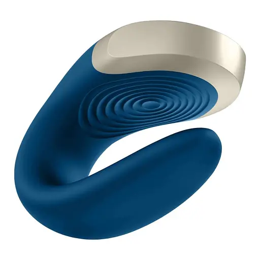 Вібратор для пар Satisfyer Double Love 8.6 см синій - фото 7