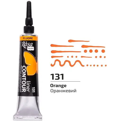 Контур універсальний Rosa Talent Оранжевий флуоресцентний 20 мл - фото 1