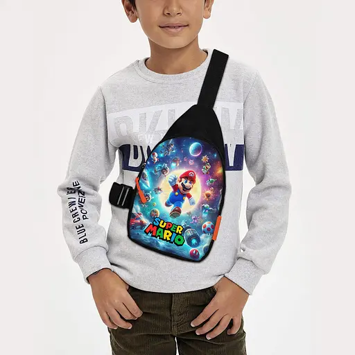 Сумка через плече дитяча Супер Маріо 29х17 см сумка слінг для хлопчика (02172)