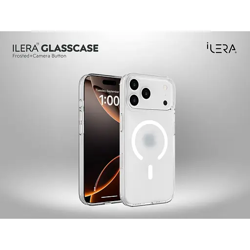 Чохол iLera GlassCase + Camera Button with MagSafe для Apple iPhone 17 Pro Frosted iLGlCFrCb17Pr (150413) - фото 2