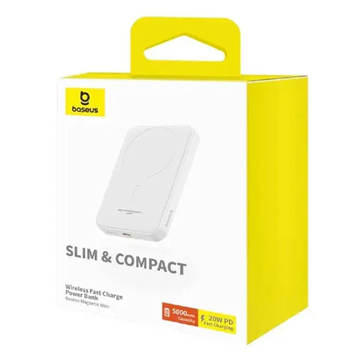 Павербанк Baseus Magnetic Mini White 5 000 mAh / 20 Вт (P10022107223-00) - фото 4