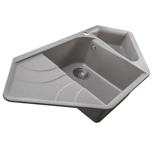 Гранитная мойка Globus Lux Garda серый камень 1000x500 мм А0005, Серый - фото 5