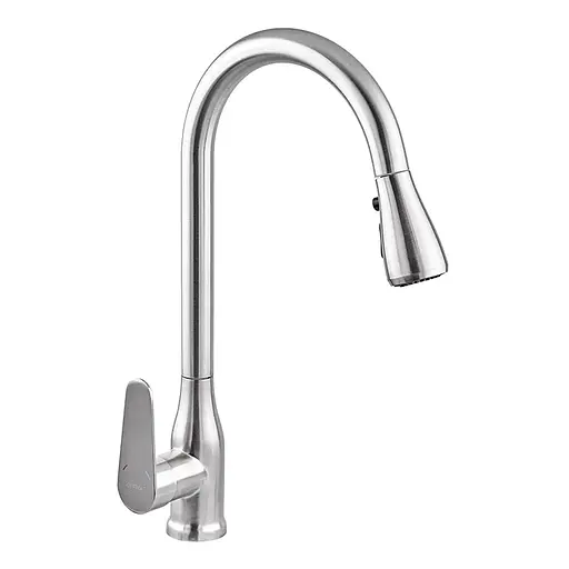 Смеситель для кухни с выдвижным изливом Zerix PUL-014 нержавеющая сталь ZX5034 Нержавеющая сталь - фото 1