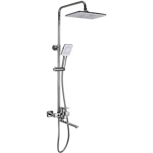 Душова система Frap F2471, вилив - перемикач на лійку, 3-функції, Хром - фото 1