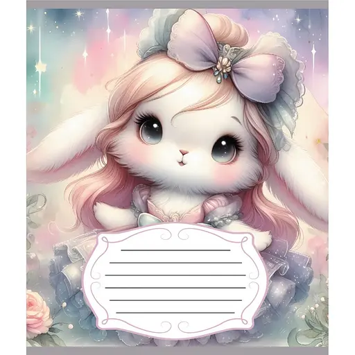 Зошит учнівський "Зайка" Leader 012-590522C-3 в косу лінію, 12 аркушів - фото 1