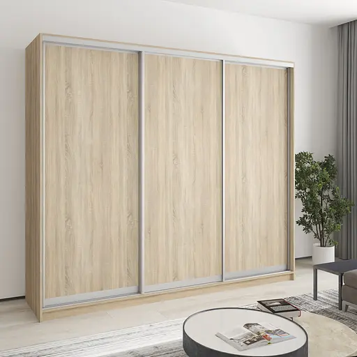 Шафа-купе тридверна MebelStar Уні AL 3ДСП 240x60x210 см Дуб сонома (MBS-3050)