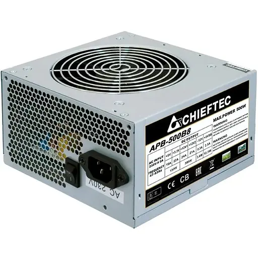 БЖ 500W Chieftec VALUE APB-500B8, 120 мм, 80+ White, Bulk