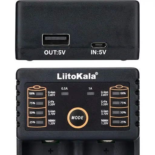 Зарядний пристрій LiitoKala Lii-202 для акумуляторів Li-Ion/LiFePO4/Ni-Mh з функцією PowerBank - фото 4