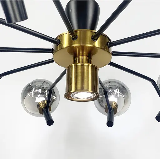 Дизайнерська стельова люстра із відкритим плафоном Line.F ZL 1477/10 - фото 6