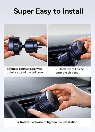 Автодержатель и беспроводное зарядное устройство Baseus MagPro Series Magnetic Qi2 15 W черный - фото 9