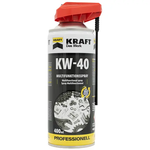 Смазка многофункциональная Kraft KW-40 EU аэрозоль с распылителем Smart Straw 400 мл - фото 1