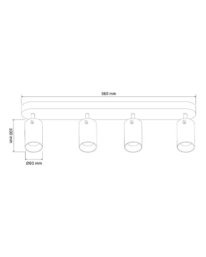 Светильник поворотный, спот Goldlux 328335 Smoky GU10 4x10W IP20 Черный - фото 3