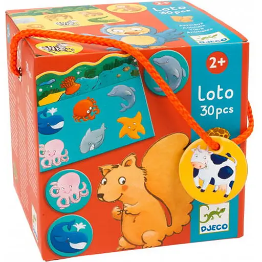 Настольная игра Djeco Детское лото. Животные (Loto Animals, 30 pcs) (DJ08120) - фото 1