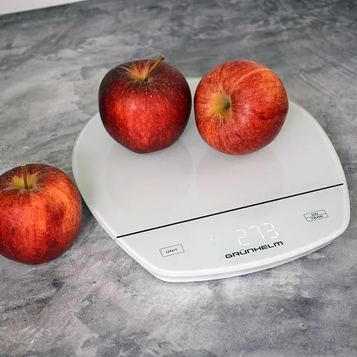 Кухонные настольные электронные весы Grunhelm KES-015LW с сенсорным управлением до 5кг LCD-дисплей Белый - фото 4