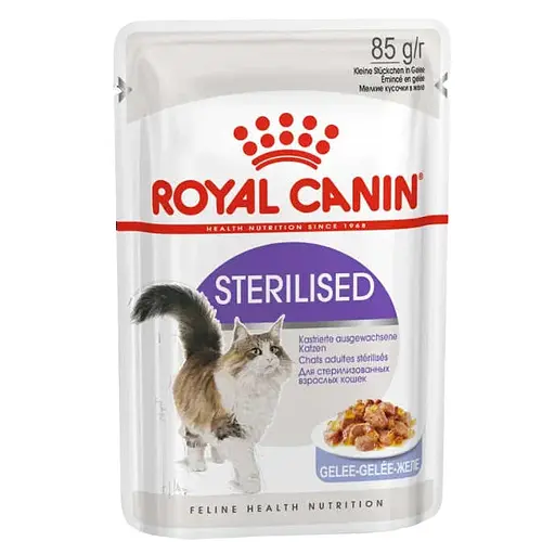Влажный корм для взрослых стерилизованных кошек Royal Canin Sterilised in Jelly кусочки в желе 1.02 кг (12 шт. х 85 г) - фото 2