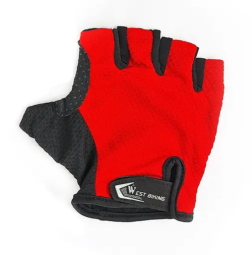 Велорукавиці West Biking з короткими пальцями М Black-Red (G0001098)