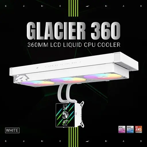 СВО GameMax Glacier 360 LCD White (GLACIER 360 LCD WH) - фото 12