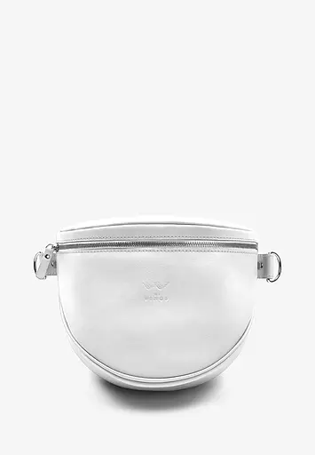 Шкіряна сумка поясна-кроссбоді Vacation біла краст - фото 2