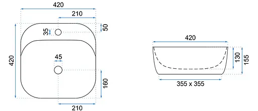 Умивальник Rea Luiza 42 grey mat накладний REA-U9610, Сірий - фото 7
