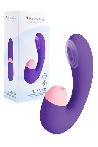 Вакуумный стимулятор клитора с вибрацией Pleasures Premium Blizzard фиолетовый - фото 5