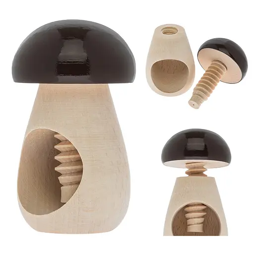 Винтовой деревянный орехокол «Гриб» с темно-коричневой шапкой, Woodly 85952 - фото 3