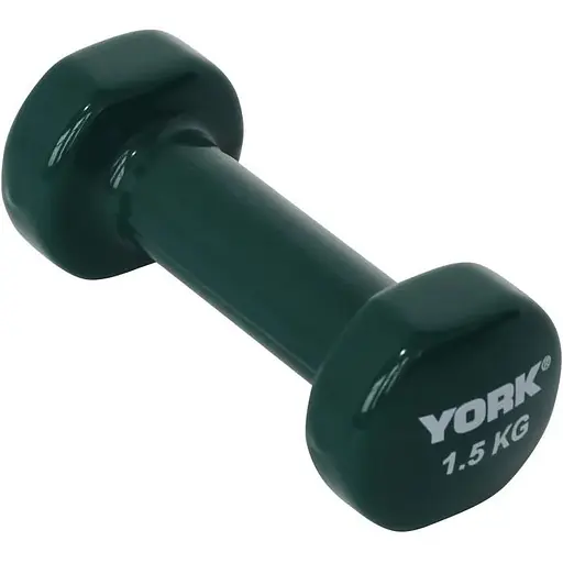 Гантели для фитнеса York Fitness виниловые круглые 2х1,5кг зеленый - фото 3