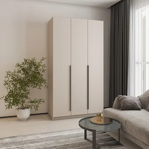 Шафа 3-дверна MebelStar Оскар ДСП BG, додаткова штанга 120x52x220 см Кашемір (MBS-4545)