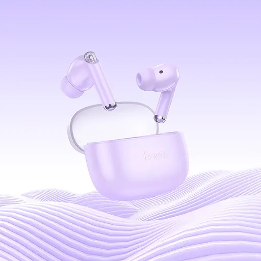 Навушники бездротові Hoco TWS EQ12 вакуумні фіолетовий - фото 4