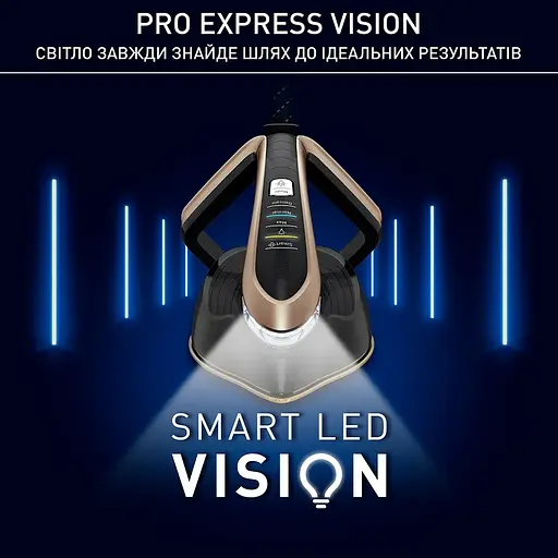 Tefal Праска-парогенератор Pro Express Vision, 3000Вт, 1200мл, паровий удар -800гр, постійна пара - 180гр, керам. підошва, чорно-золотий - фото 8