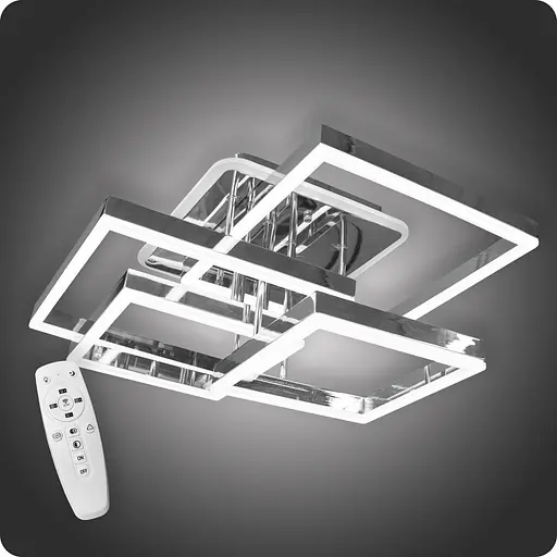 Люстра світлодіодна 517 Dlight 3color з пультом 145Вт Хром (01866) - фото 1