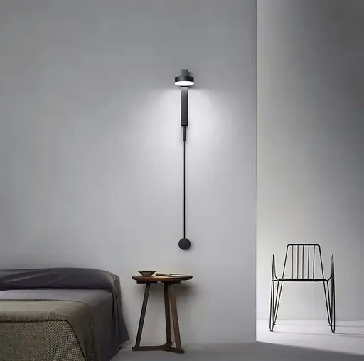 Настенный светильник с подвижным плафоном и димерным выключателем Line F Арт. WJ015 BK - фото 3